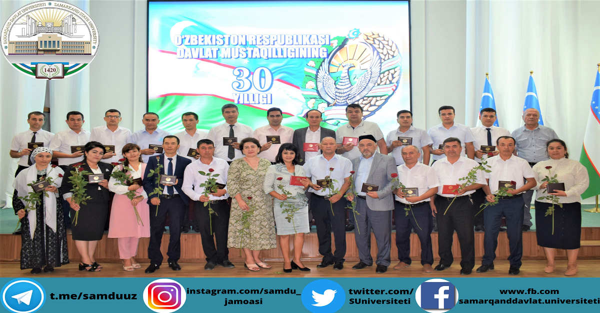 O‘zbekiston Respublikasi davlat Mustaqilligining 30 yilligi oldidan…