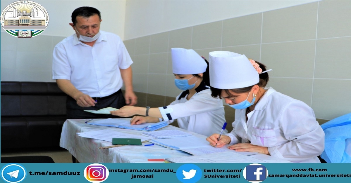 Samarqand davlat universitetida vaksinatsiyalash jarayonlari boshlandi