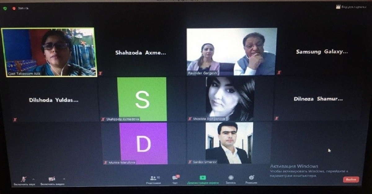 Hindistonlik professorlar bilan hamkorlik vebinarli muloqot tarzida samarali davom etmoqda