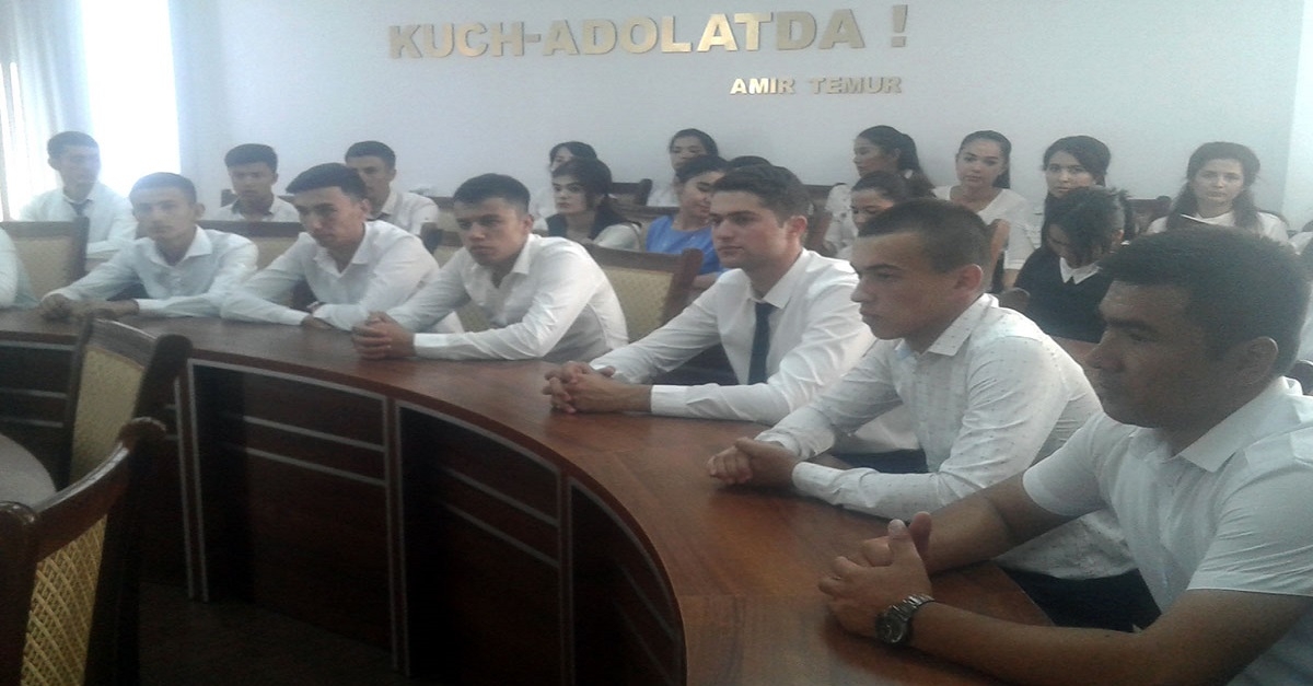 ON SEPTEMBER 5, 2017 VICE-MINISTER OF HIGHER AND SECONDARY SPECIALIZED EDUCATION OF THE REPUBLIC OF UZBEKISTAN M.INOYATOV GAVE A TALK WITH STUDENTS OF BUKHARA STATE UNIVERSITY IN BUKHARA STATE UNIVERSITY