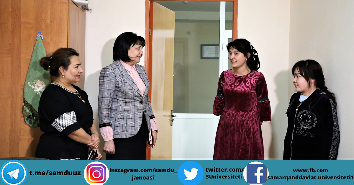 Prorektor talabalar turar joyida istiqomat qiluvchi yoshlar bilan uchrashdi