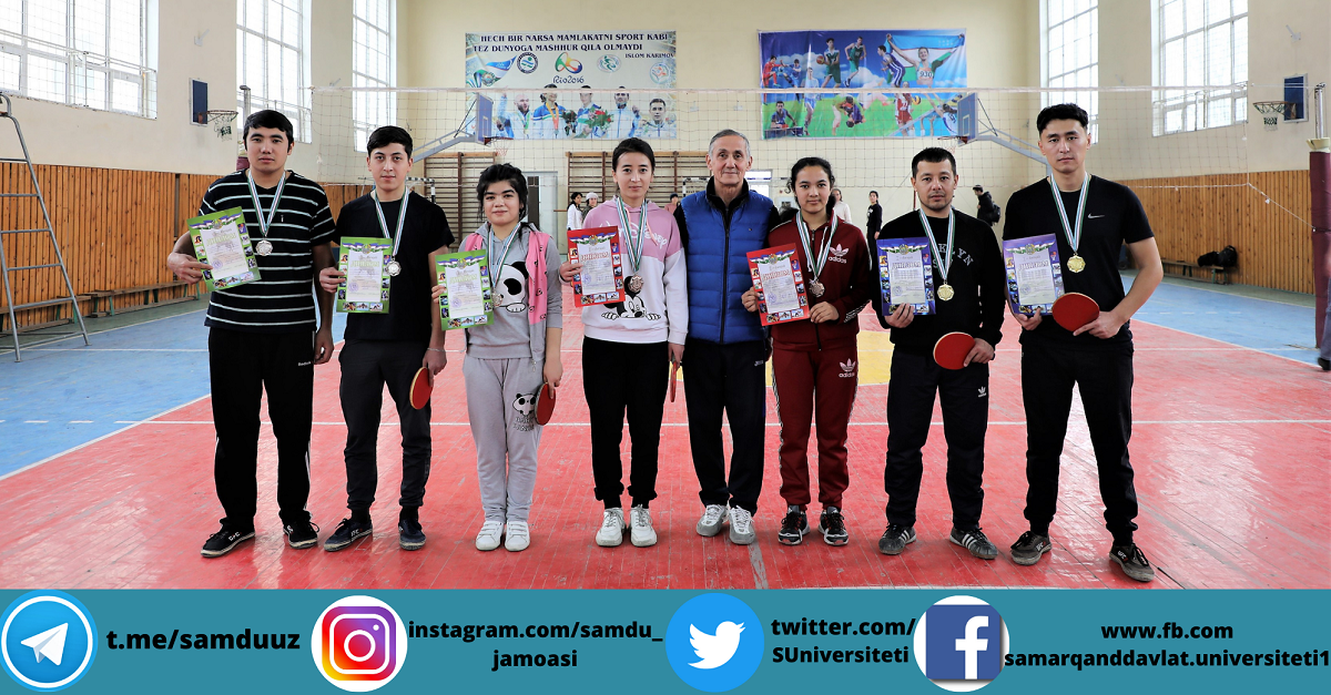Samarqand davlat universiteti talabalari uchun stol tennisi musobaqalari bo‘lib o‘tdi