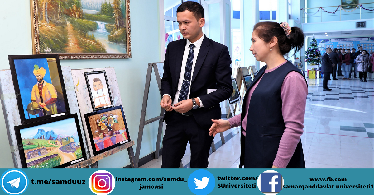 Спорт фаолияти ва санъат факултети талабаси Жасур Алиевнинг ижодий кўргазмаси ўтказилди
