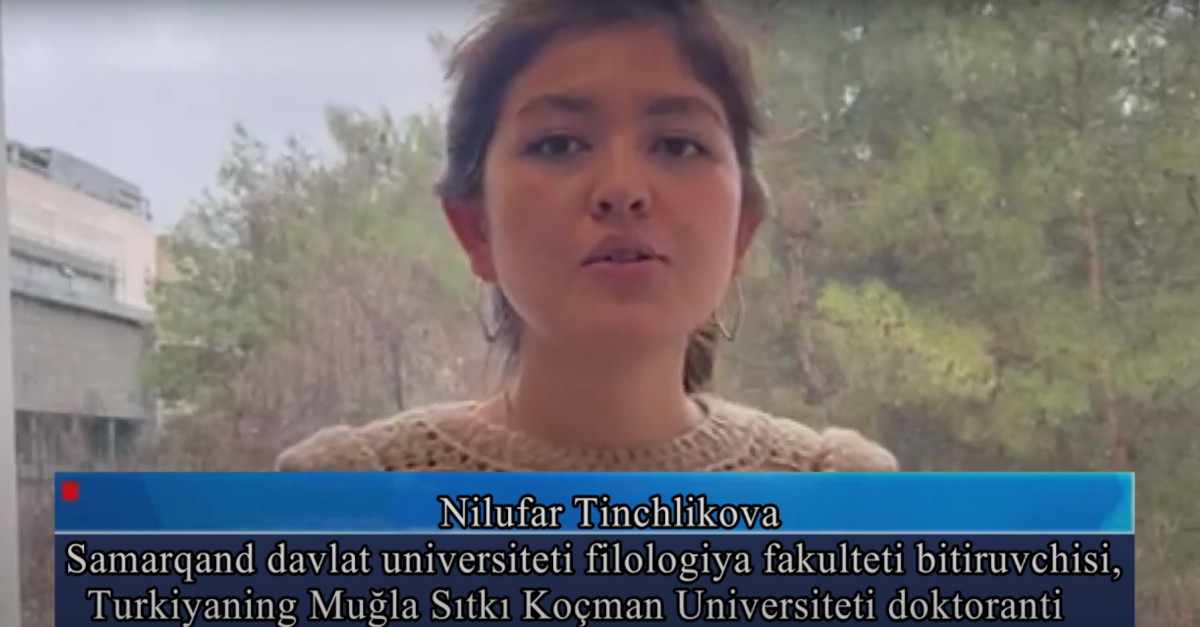 Yangi yil barchaga muborak! Nilufar Tinchlikova Samarqand davlat universiteti filologiya fakulteti bitiruvchisi, Turkiyaning Muğla Sıtkı Koçman Universiteti doktoranti