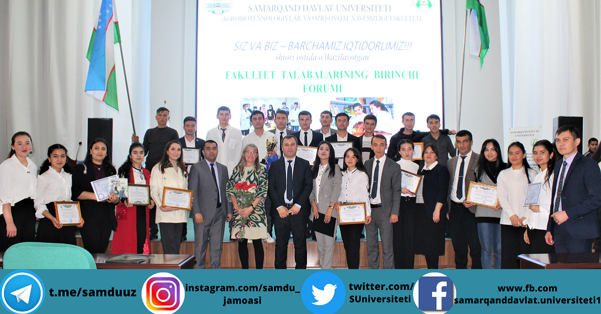 Agrobiotexnologiya va oziq-ovqat xavfsizligi fakulteti talabalarining birinchi forumi o‘tkazildi