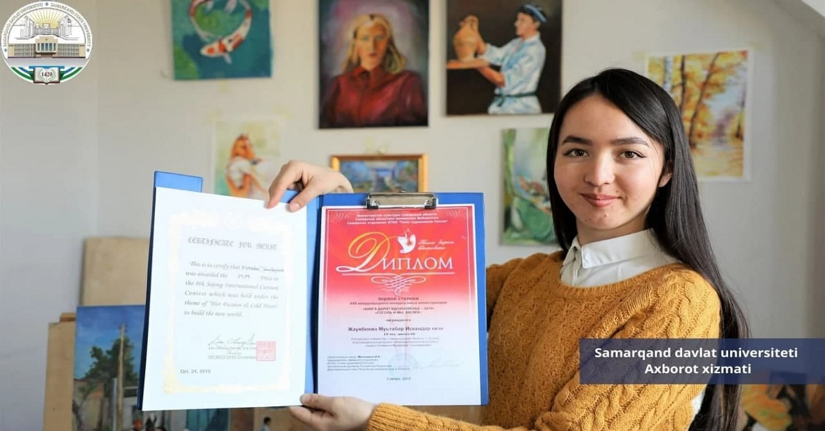 Samarqand davlat universiteti sport faoliyati va san'at fakulteti talabasi Mo'tabar Jaunbayeva ijodidan