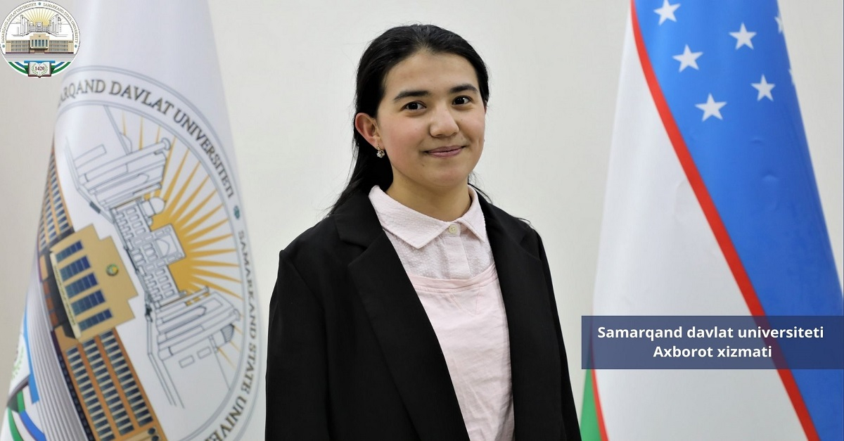 Muxlisa Jalilova — Samarqand davlat universiteti filologiya fakulteti talabasi, Navoiy nomli davlat stipendiyasi sohibi