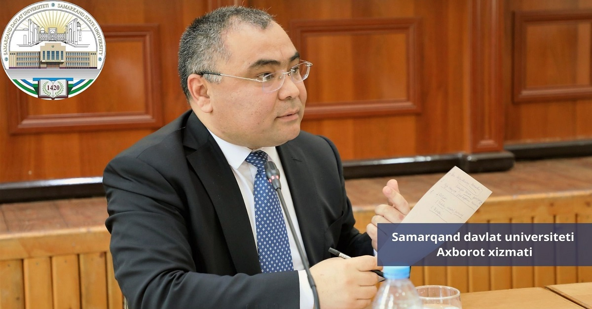 Ўзбекистон Республикаси Инновацион ривожланиш вазири Иброҳим Абдураҳмоновнинг Самарқанд давлат университети олимлари билан учрашуви давом этмоқда