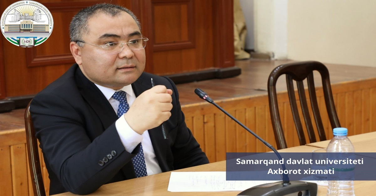 Ўзбекистон Республикаси Инновацион ривожланиш вазири Иброҳим Абдураҳмоновнинг Самарқанд давлат университети олимлари билан учрашуви давом этмоқда