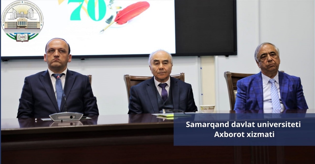 The conference continues with lectures by participants in the international conference and professors of Samarkand State University on the scientific, pedagogical and journalistic activities of Gafurjon Makhmudov.