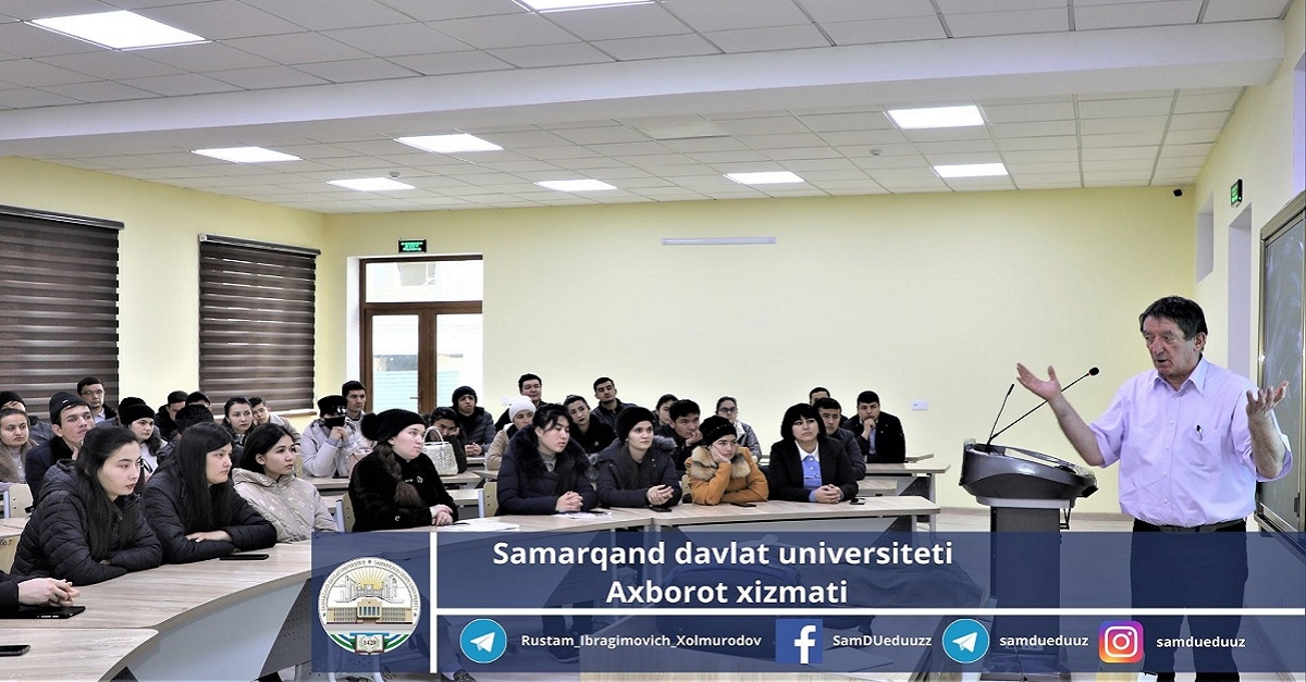 Patrice Naudin, professor at the University of Poitiers in France, gave a lecture on the topic “Issues of combinatorics” for students of the Faculty of Intelligent Systems and Computer Technologies of Samarkand State University.