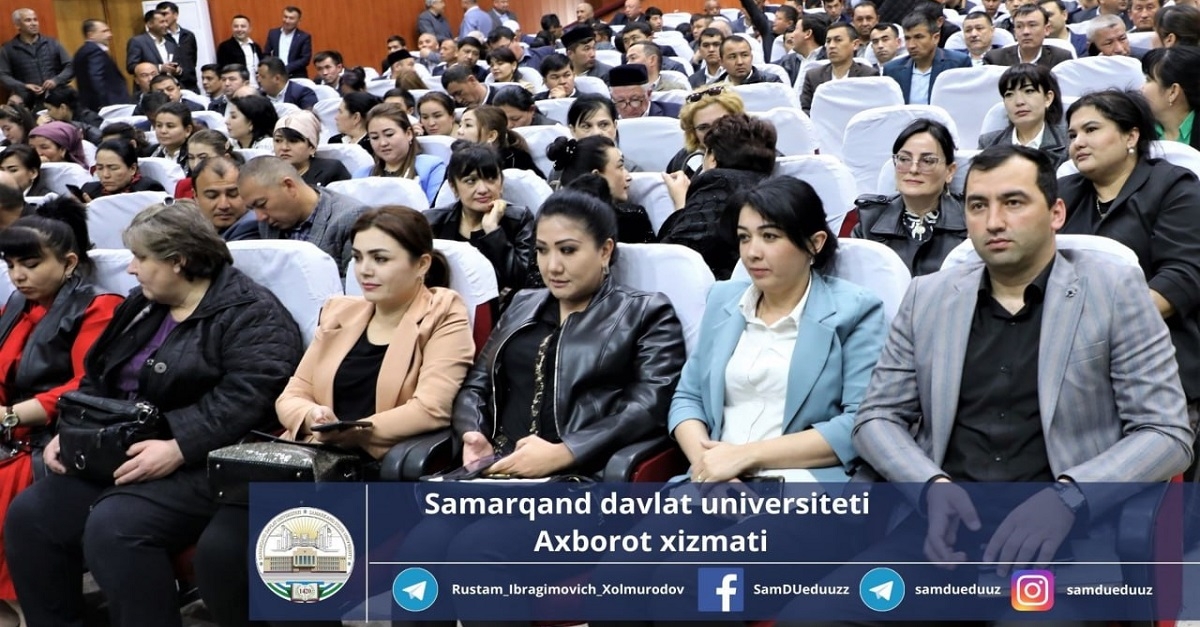 Rector of Samarkand State University, scientist of the Republic of Uzbekistan, member of the Senate of the Oliy Majlis Rustam Khalmuradov will hold a meeting with employees of preschool and school education in the Samarkand region...