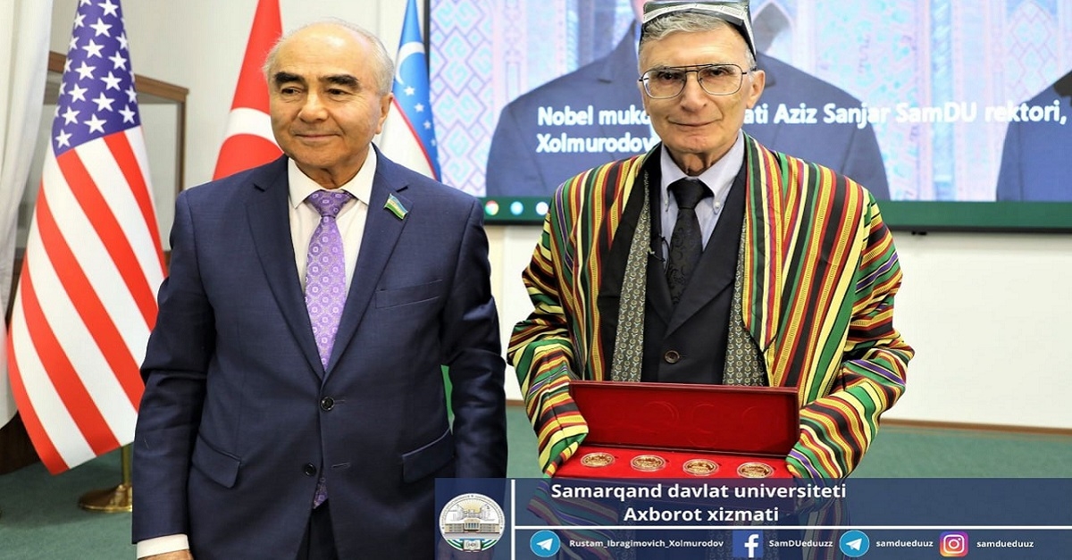 Memorable gifts were presented to Nobel Laureate Aziz Sanjar...