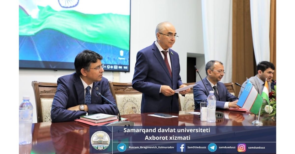 The meeting of the delegation headed by the Director General of the Indian Council for Cultural Relations Kumar Tukhin with the students of Samarkand State University began.