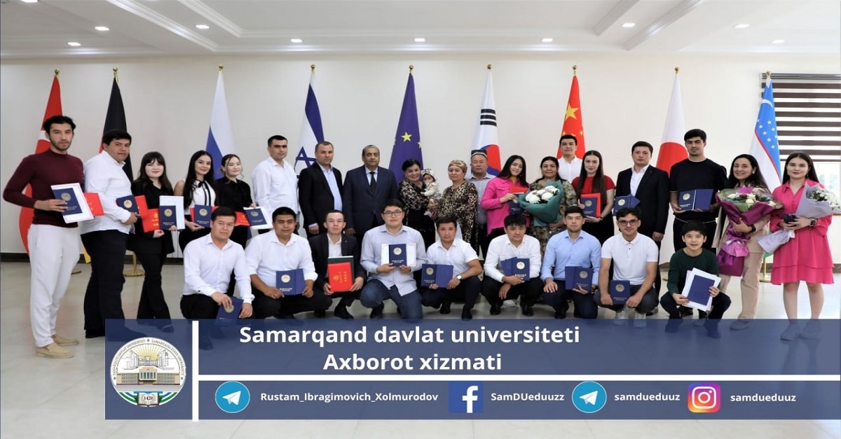 Graduates of international educational programs of Samarkand State University were awarded diplomas...