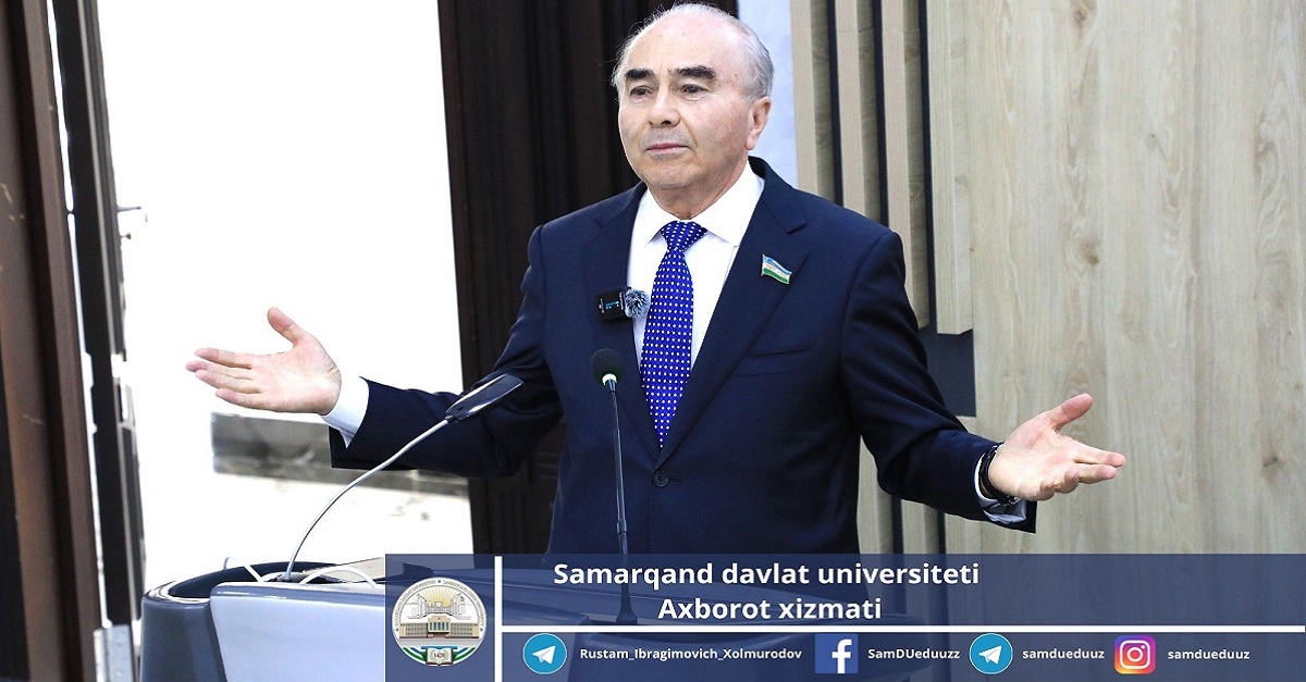 Rector of Samarkand State University, scientist of the Republic of Uzbekistan, member of the Senate of the Oliy Majlis Rustam Khаlmurаdov takes part in the “PARENTAL CONGRESS” held at Samarkand State University.