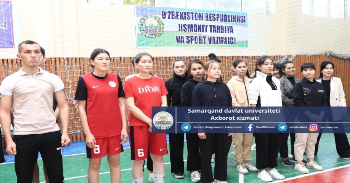 В рамках олимпиады «Пять инициатив» в Самаркандском государственном университете прошли соревнования по стритболу.