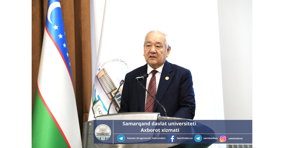 Samarqand davlat universitetida o‘tkazilayotgan “Oziq-ovqat xavfsizligi: Global va milliy muammolar” nomli xalqaro konferensiyada akademik Bakriddin Zaripov ishtirok etmoqda...