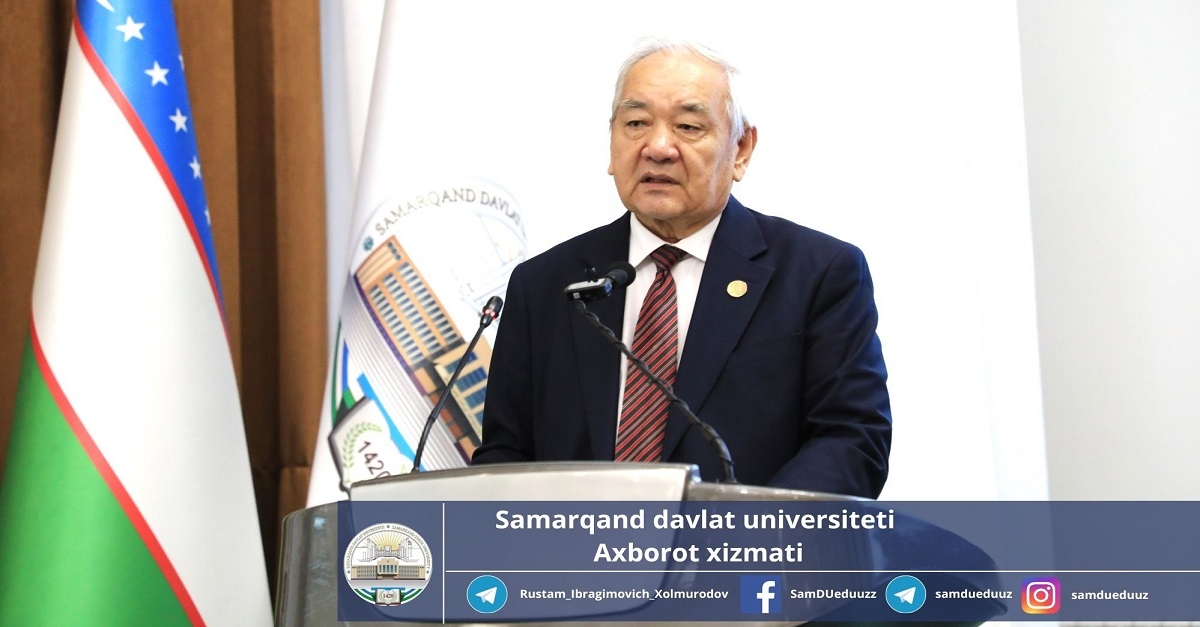 Samarqand davlat universiteti professori, akademik Bakriddin Zaripov SamDU da o'tkazilgan “Oziq-ovqat xavfsizligi: Global va milliy muammolar” mavzusidagi xalqaro konferensiyaning ahamiyati to'g'risida o'z fikrlarini bidirdi...