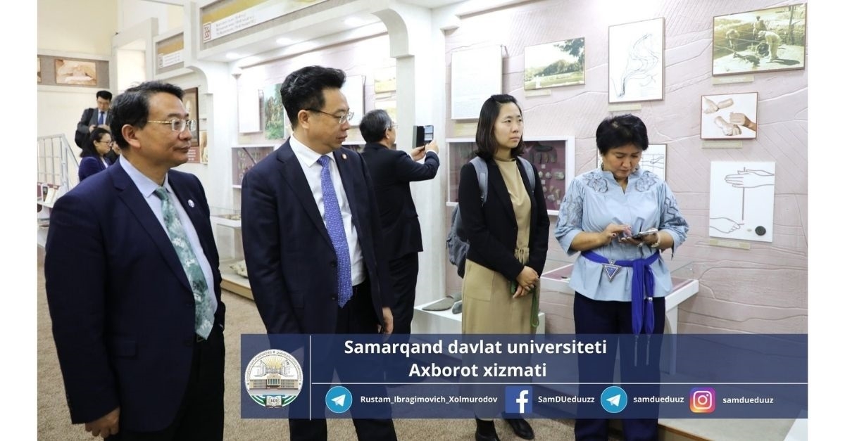 Xitoyning Siʼan Jiaton universiteti prezidenti, professor VANG Shuguo boshchiligidagi delegatsiya Samarqand davlat universiteti arxeologiya muzeyi bilan tanishdi.