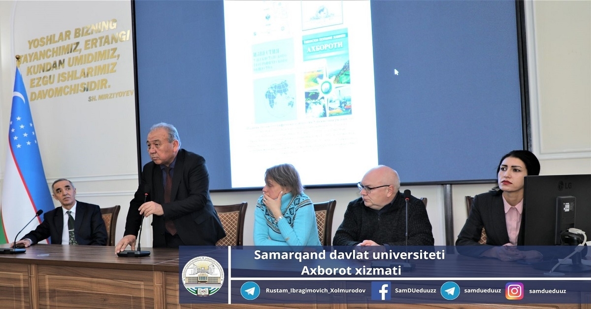 Members of the Russian Geographical Society at Samarkand State University...