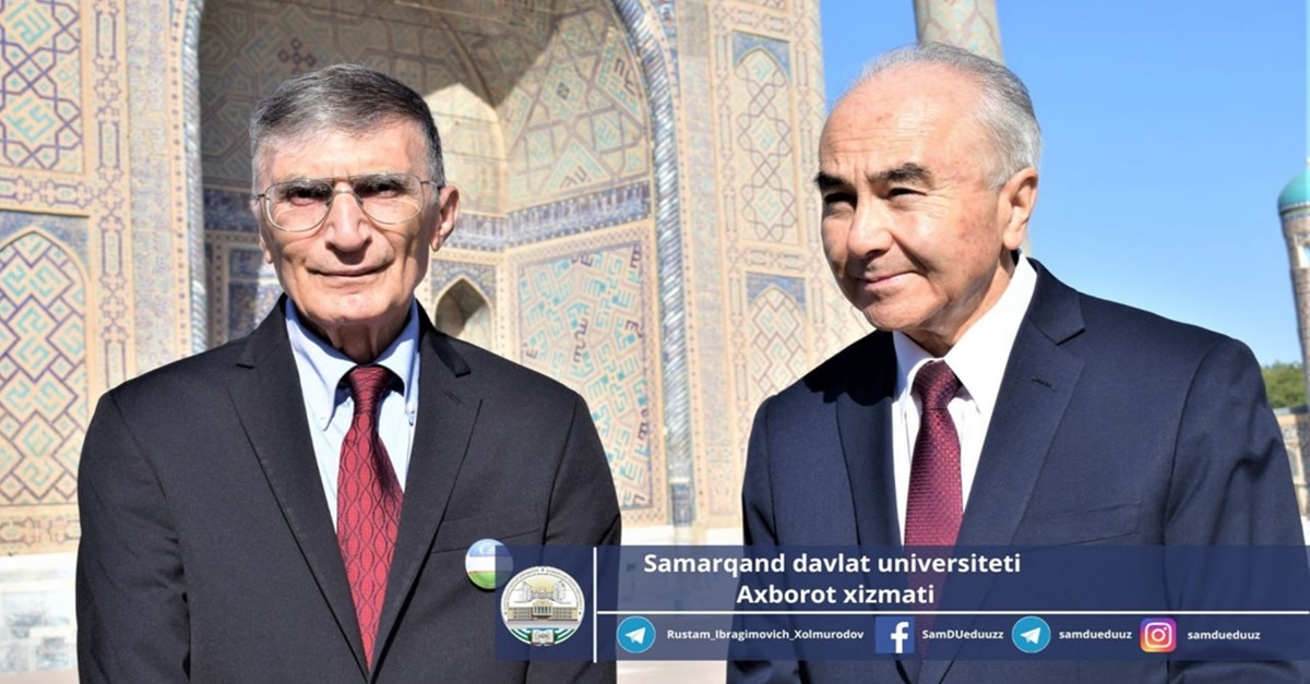 NOBEL PRIZE WINNER AZIZ SANJAR AT SAMARKAND STATE UNIVERSITY...