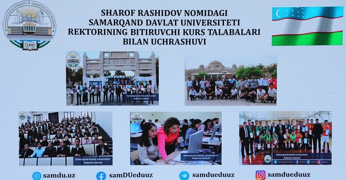  Samarqand davlat universiteti: Rektor va bitiruvchi kurs talabalari uchrashuvi