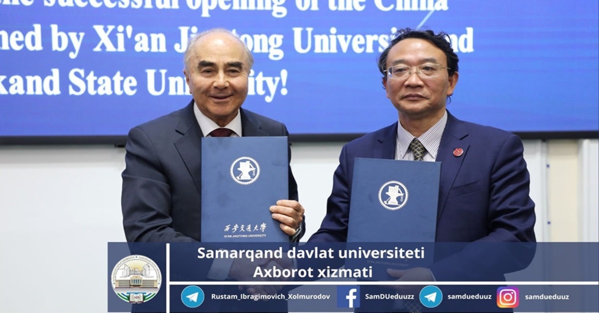 Samarqand davlat universitetiga Xitoy Xalq Respublikasi ta’lim vaziri o‘rinbosari Sun Yao hamda Sian Jiatong universiteti vise-prezidenti Si Guang boshchiligidagi delegatsiya tashrif buyurdi.