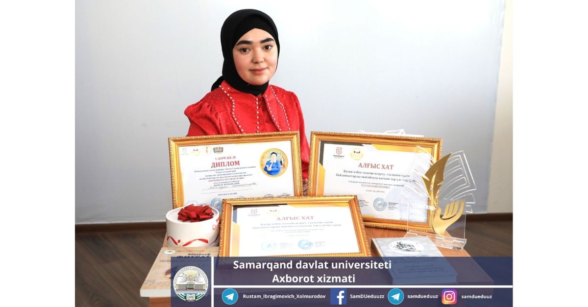 Mamura Masharipova, a student at the Faculty of Geography and Ecology at Samarkand State University, became the winner of the international competition...