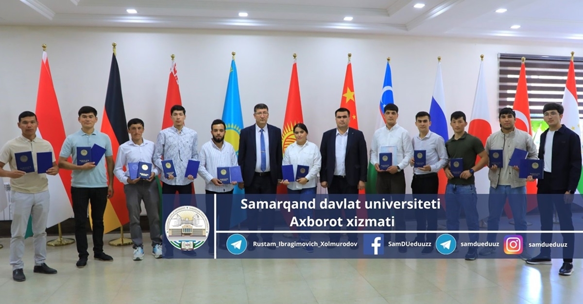 Samarqand davlat universitetida qo’shma ta’lim dasturlarini 2024-yilda tamomlagan navbatdagi bitiruvchilarga diplom topshirish marosimi bo‘lib o‘tdi...